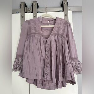 FREE PEOPLE | Mauve lace top